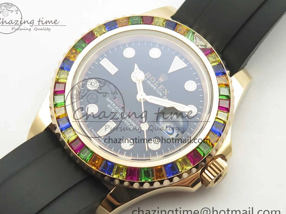 Noob Extra Edition (Free Black Strap) Yacht-Master Rubber 904L On Strap 116695SATS 40 Best 1:1 Case 1231